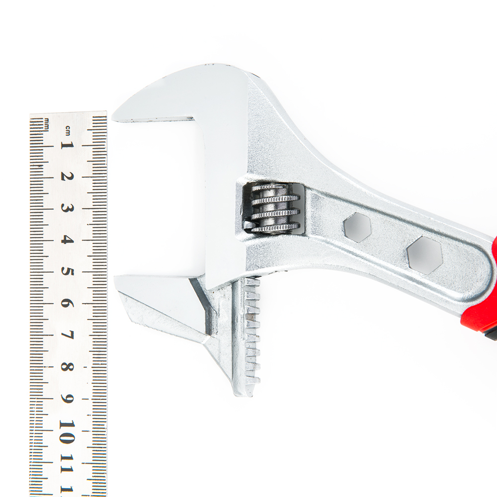 Plastic Handle Adjustable Wrench With Removable Wider Longer Opening Jaws 