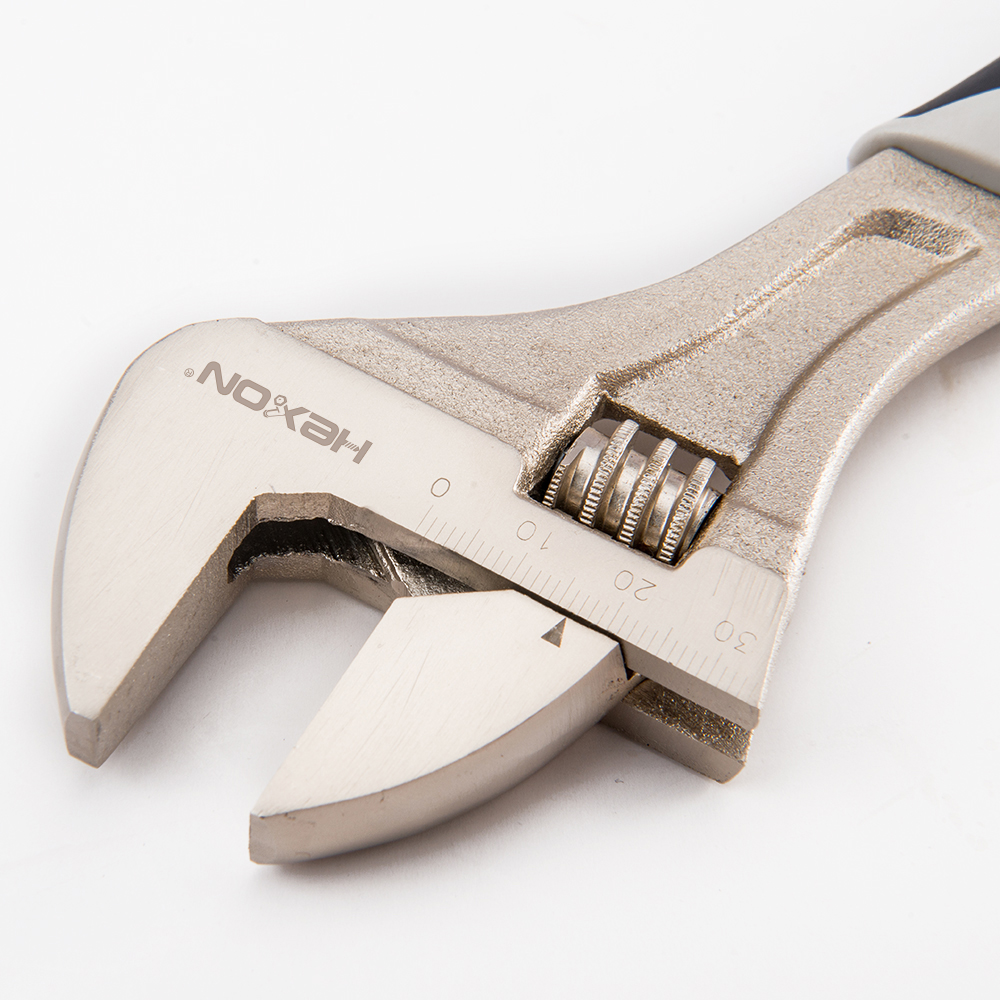 HEXON Carbon Steel Or Chrome Vanadium Steel Adjustable Wrench With Patent Plastic Handle